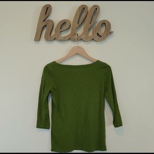 Loft green boatneck 3/4 sleeve shirt